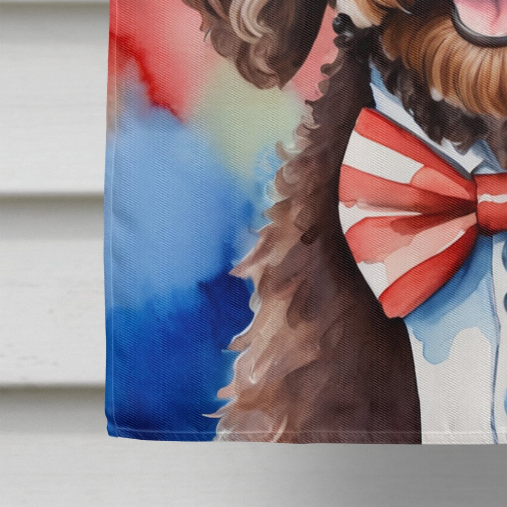 Labradoodle Patriotic American House Flag 28 in x 40 in