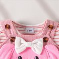 thumbnail image 5 of NOLDARES Baby Girls Christmas Outfits Long Sleeve Onesie Romper+Suspender Skirt Set+Headband 3Pcs Fall Winter Clothes(Pink,6-9 M), 5 of 9