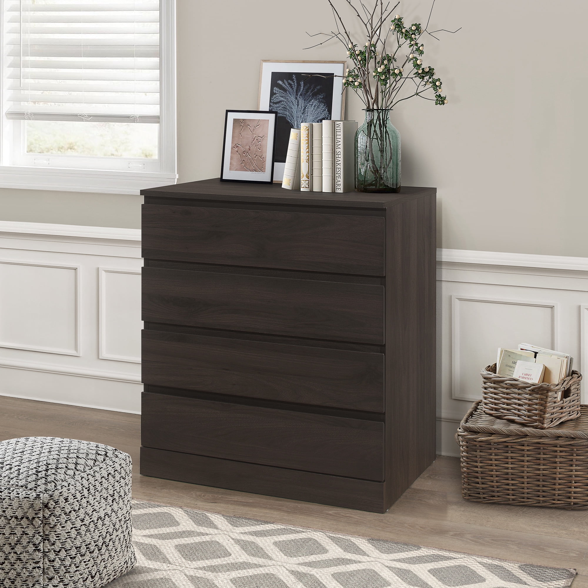 Brindle 4-Drawer Dresser, Espresso, by Hillsdale Living Essentials ...