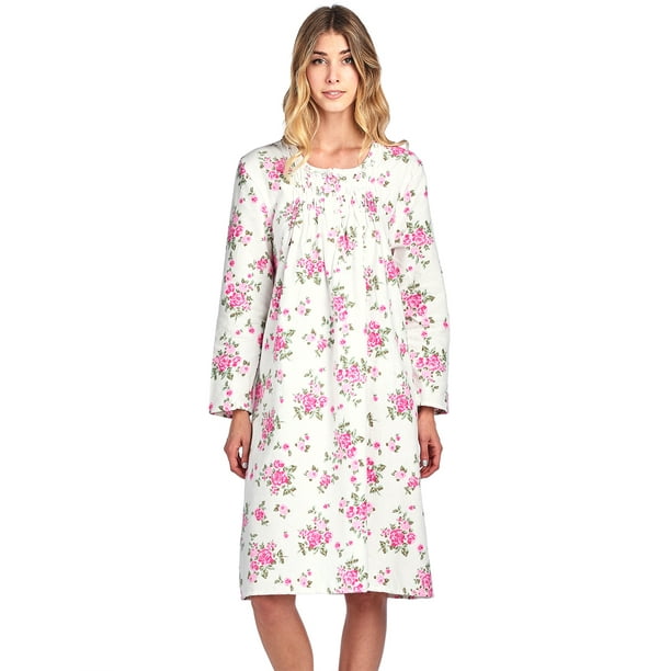long sleeve flannel gowns