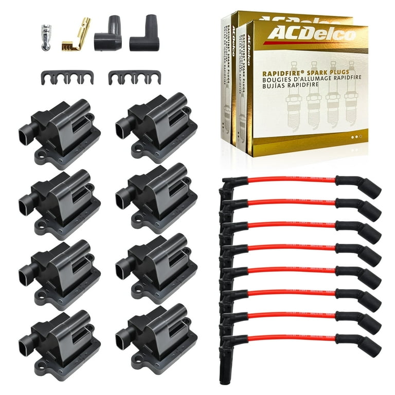 Set Of 8 UF271 Ignition Coils & ACDelco Platinum Spark Plugs For GM LS2 LS4 LS7 Engines