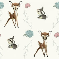 Disney Bambi & Thumper Cross Cream 100% Cotton Fabric Sold by The Yard