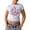 White-5, variant on Women Korean Style Printed Round Neck Short Sleeve T Shirt Versatile and Slim Fit Cropped Shirt Vintage Tops