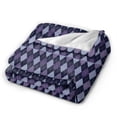 thumbnail image 2 of KLL Fleece Blanket Plush Throw Blanket Purple and Blue Squares ,Soft Fuzzy Cozy Flannel Blanket for Couch Sofa Bed.(80"x60" ), 2 of 7