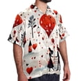 thumbnail image 2 of Valentine's Day Love Men's Casual Poplin Button Down Short Sleeve Hawaiian Beach Shirt, 2 of 6
