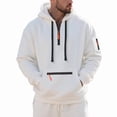 thumbnail image 6 of Men's Fleece Hoodie Casual Long Sleeve 1/4 Zipper Pullover Vintage Workout Sweatshirt Sweatshirt, 6 of 9