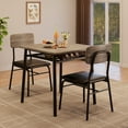 thumbnail image 6 of Accreate 3 Piece Space-Saving Dining Table Set for 2, Built-in Storage, Metal Frame Chairs, 6 of 8