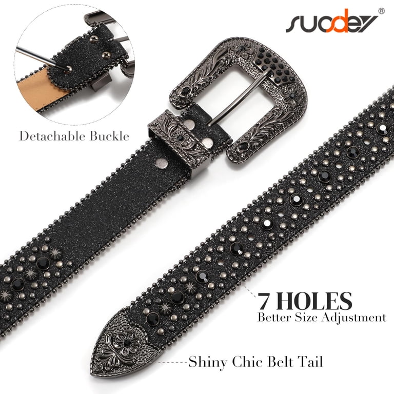 SUOSDEY Sparkly Rhinestone Belt for Women Men Western Cowboy  display picture 1