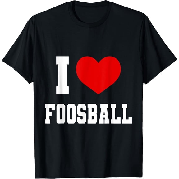 Retro I Love Foosball Heart Graphic T-Shirt Funny Table Soccer Sports Fan Apparel for Men and Women
