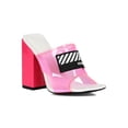 thumbnail image 1 of Women Vogue77 Perspex Open Toe Chunky Block Heel Mule Sandal 18592, 1 of 6