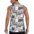 thumbnail image 3 of Easygdp Cats Group Men's Tank Top, Sleeveless Muscle T Shirts, Breathable, Quick-Dry, Loose for Gym, Running, Fitness - 3X-Large, 3 of 9