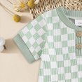 thumbnail image 4 of TOWED22 2Pcs Baby Boy Outfits Crawfish Short Sleeve T-Shirt Tops Lobster Plaid Shorts Set Toddler Summer Clothes Green,6-9 M, 4 of 7