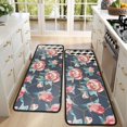 thumbnail image 4 of Kitchen Rugs Sets Of 2,Pioneer Flower Floral Print Pattern Anti Fatigue Kitchen Mat Rugs Non Slip Washable,Decorative Kitchen Floor Mats for Kitchen,Sink,Laundry,17"x47"+17"x47", 4 of 5