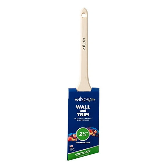 Valspar Wall and Trim 882545400 Sash Brush, 2-1/2 in W, Angle Brush, Polyester Bristle