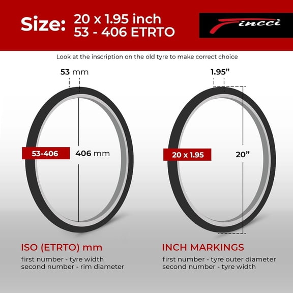 Set 20x1.95 Bike Tire with 2X 20 inch Bike Tube Schrader - Foldable MTB 20 inch Bike Tire, 53-406 - 30 TPI - Knobby Bike Tires 20" for Mountain & Trike & Folding & Electric & Tricycle Bikes
