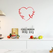 VWAQ Made with Love Vinyl Wall Decal Family Quote Home Decor Wall Sticker