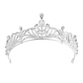 thumbnail image 5 of Women Wrap Bandana Adjustable White Glass Crystal Crown Tiara with Hair Band Pins in Birthday Gifts, 5 of 7