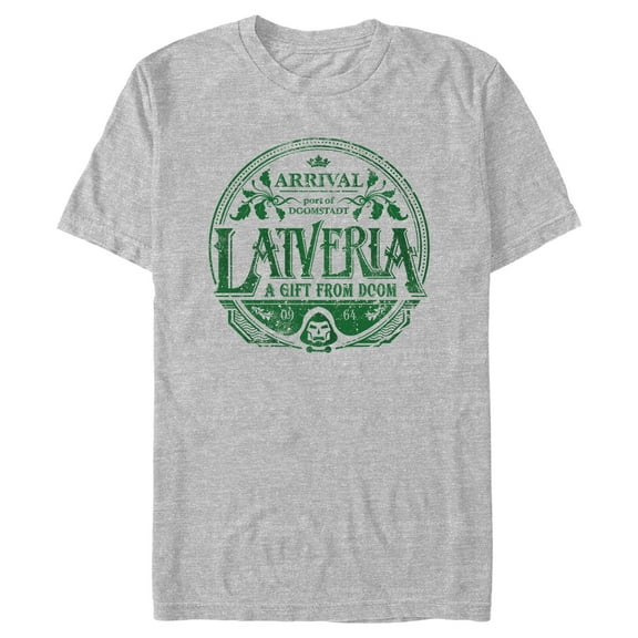 Men's Marvel Arrival Port of Doomstadt Badge Graphic T-Shirt