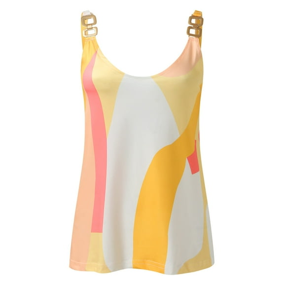 Gubotare Crop Tops For Women Women's Organic Cotton Camisole Tank Top with Built-in Shelf Bra,Yellow XXL