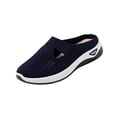 thumbnail image 2 of BRGZLK Women Slip On Shoes Fashion Versatile Closed Toe Breathable Mesh Walking Shoes Summer Trendy Lightweight Comfortable Plus Size Mule Navy 9, 2 of 6