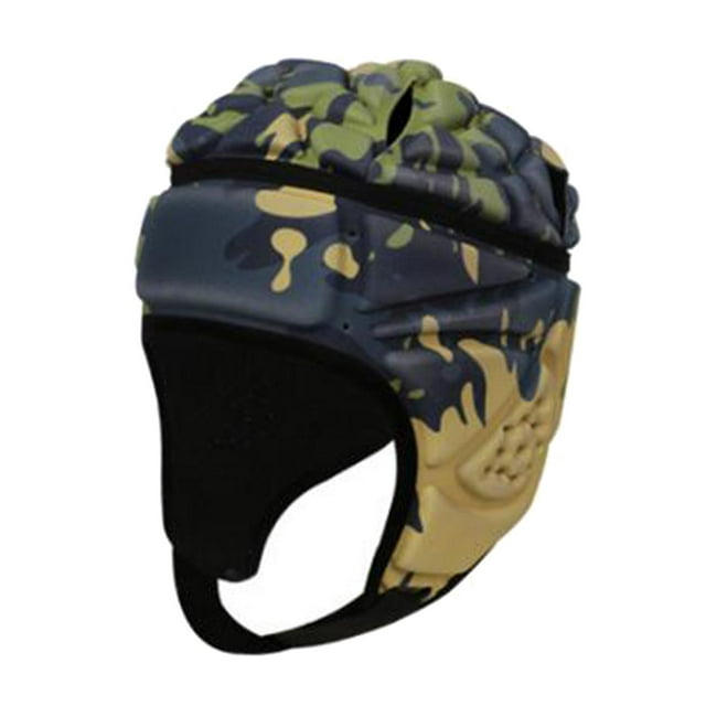 jinwen Chapeau de Gardien de But EVA Rugby Soccer Protection de Tête Flamme Gris