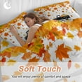 thumbnail image 4 of Fall Harvest Bedding Duvet Cover Set King Size 4 Pieces Truck Pumpkin Maple Leaf Thanksgiving Retro Bedding Set with Zipper Closure, 1 Comforter Cover 92x106 Inches 1 Flat Sheet & 2 Pillow Cases, 4 of 7