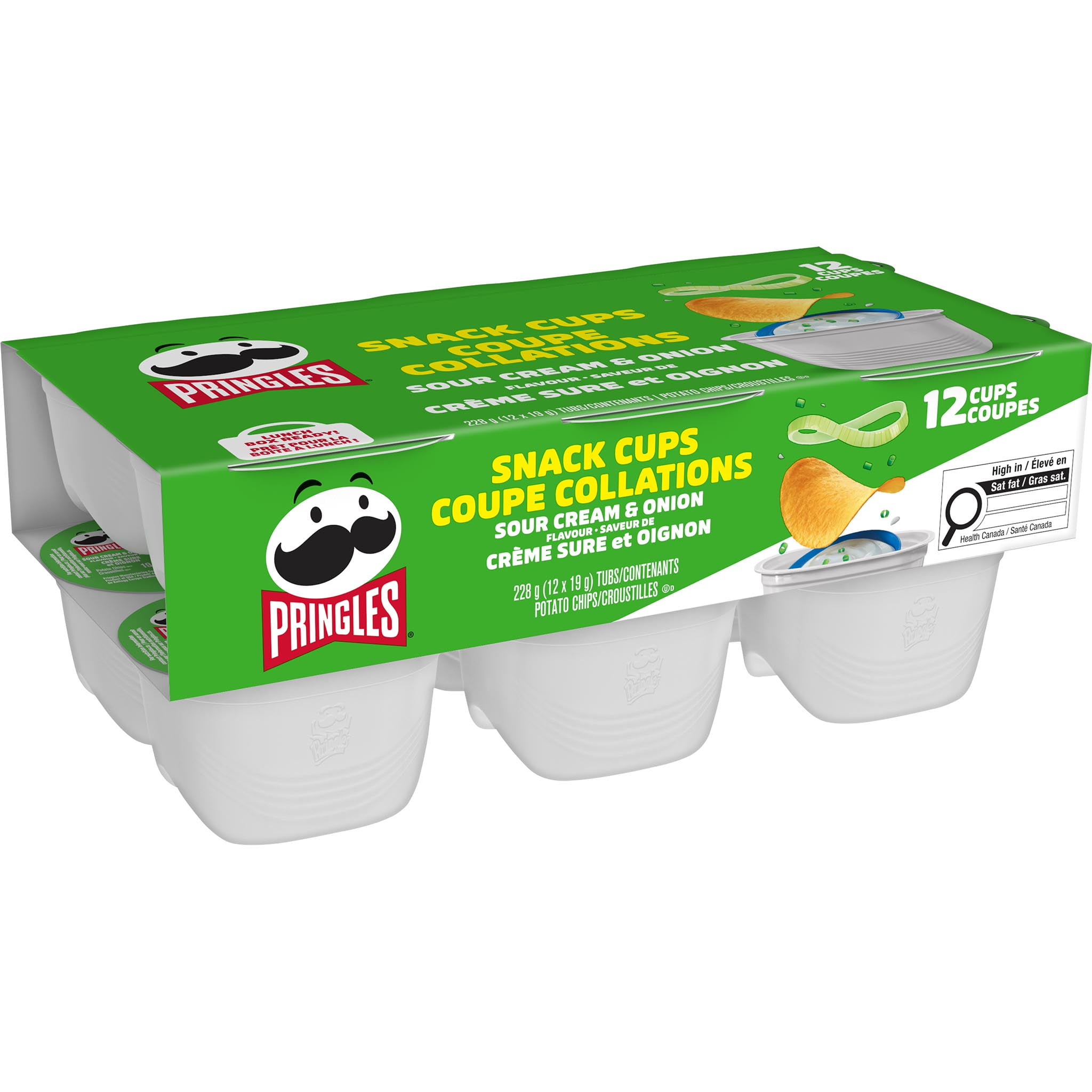 Pringles Snack Stacks Sour Cream & Onion Flavour Potato Chips, 12x19g, 12x19g