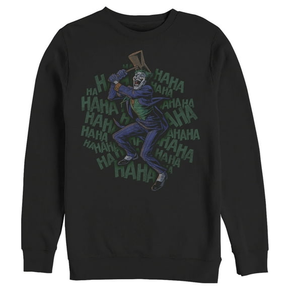 Men's Batman Joker Dancing and Laughing  Sweatshirt Black 3X Large