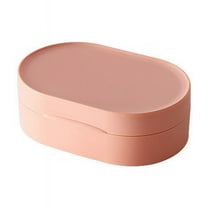 Nkmbld Travel Soap Box with Lid, Mini Portable Soap Case Creatives Silicones Sealed Storage Box for Traveling, Camping, Gym, Bathroom, Pink