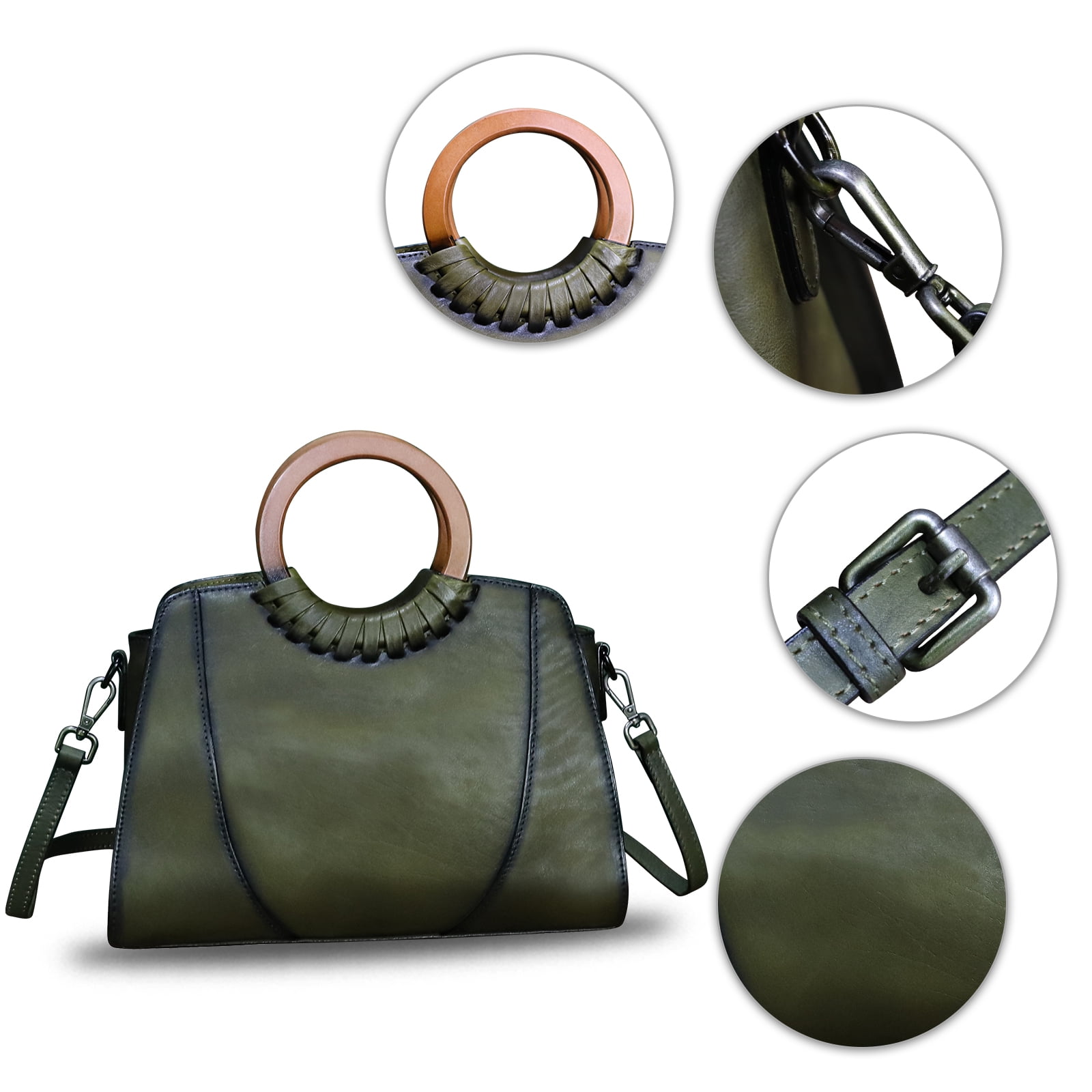 Genuine Leather Women Purses and Handbags Handmade Shoulder Bag Crossbody Bag