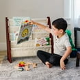 thumbnail image 2 of Wildkin Canvas Sling Book Shelf for Boys and Girls, Wooden Design Features Four Shelves - Cherry w/ Tan, 2 of 6