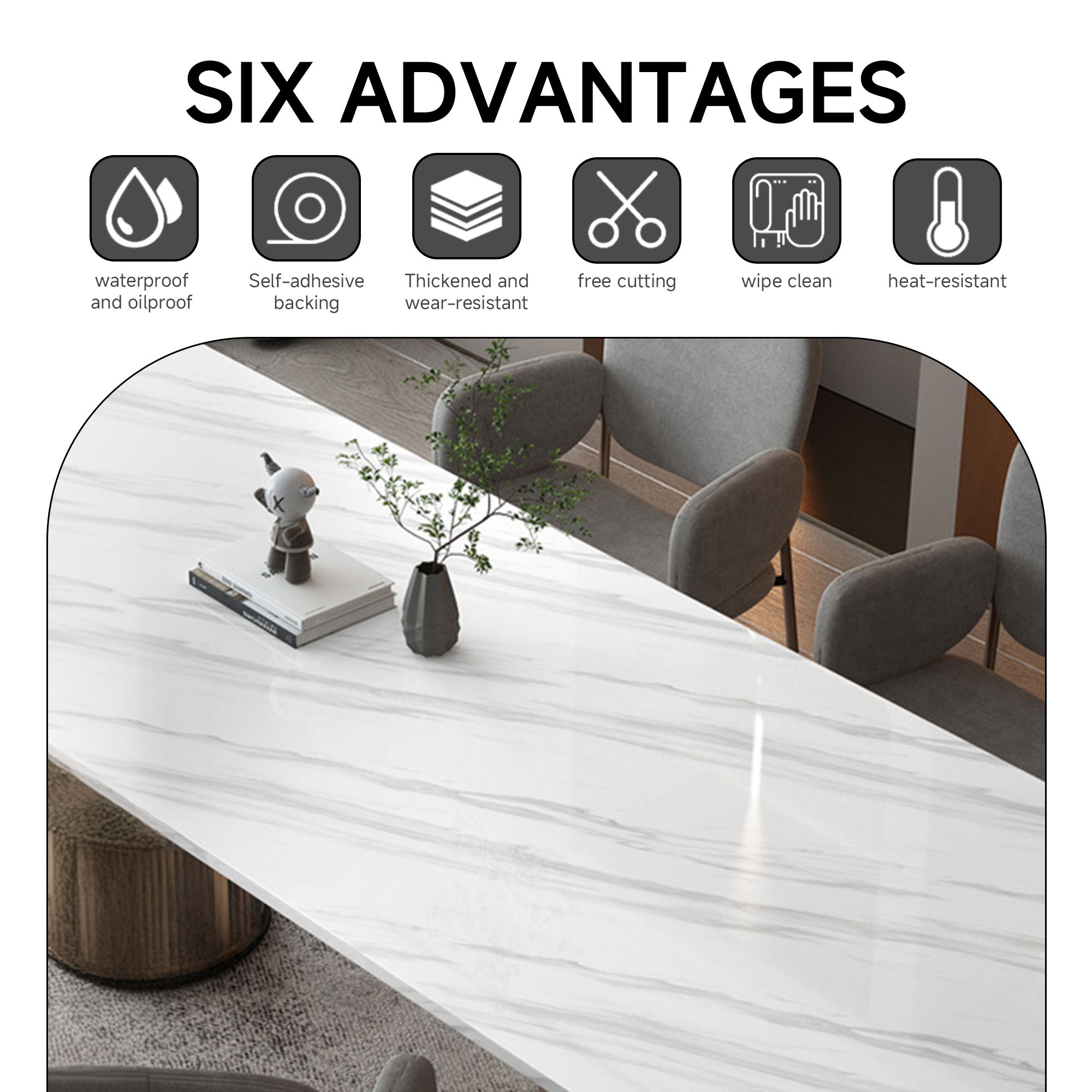 Brochao 15.7x118"Marble Peel and Stick Wallpaper Living Room Bathroom Contact Paper Thick Removable Kitchen Wall Paper for Old Furniture