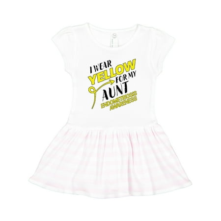 

Inktastic I Wear Yellow for My Aunt- Endometriosis Awareness Gift Toddler Girl Dress