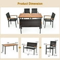 thumbnail image 3 of Gymax 6PCS Rattan Outdoor Dining Set Patio Furniture Set w/ Wooden Tabletop, 3 of 10