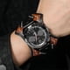 thumbnail image 2 of Reloj de pulsera de cuero cosido a mano para hombre, 2 of 5