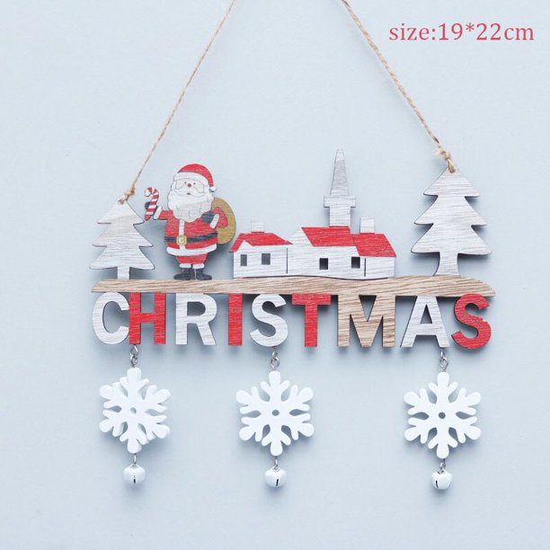 Decoraciones navideñas de madera para el hogar, adornos de mesa con letras de Papá Noel y nieve, regalos de Navidad, 2022