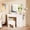 White, variant on LIVELYGLOW Smart LED Vanity Desk with Stool, Dimmable Lighted Mirror, Built-in Power Outlets & USB Ports, Spacious Drawer Makeup Table for Bedroom,White