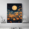 thumbnail image 2 of Mudket Framed,Canvas Wall Art,Ready to Hang,Orange Flower Night Floral Canvas Print,Botanical Wall Decor,Flower Pictures, for Bedroom Living Room Office Decor - 12"L x 8"W, 2 of 10