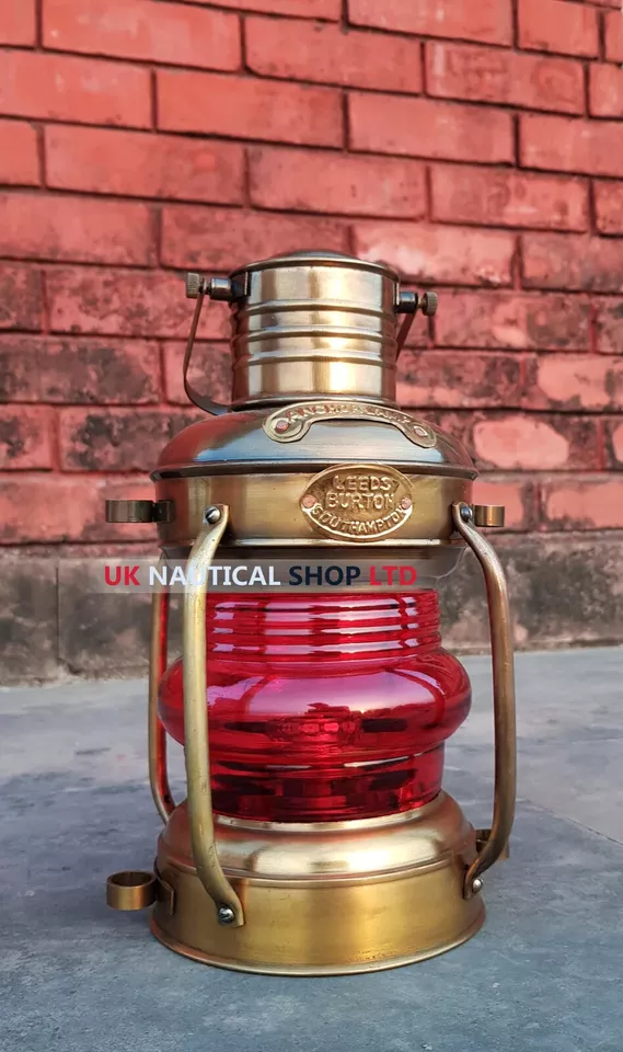 Nautical hanging red oil lamp - Maritime ship working lantern Nautical Oil Lamps Ship Light