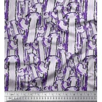 Soimoi Blue Cotton Voile Fabric Cactus Tree Fabric Prints By Yard 42 Inch Wide