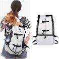 thumbnail image 1 of Mochila para perros, bolsa de viaje ajustable y de fácil ajuste para viajes, senderismo, acampada, para perros pequeños, medianos, gatos, cachorros (grande, blanco), 1 of 5