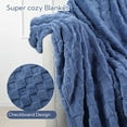 thumbnail image 4 of SUNNY HEAT Sherpa Blanket Twin Size 60''x80'' All-Season Lightweight Ultra Soft Bed Blanket Couch, Bed, Sofa, Travel Use, Gift, Denim Blue, 4 of 6