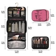 thumbnail image 3 of Iauyy 3 Piece Large Portable Hanging Toiletry Bags for Travel,Foldable Makeup Organizer with Multiple Compartments for Men&Women，Pink Spectrum, 3 of 9