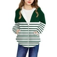 thumbnail image 5 of Riecok Kids Zip up Jacket for Girls with Pocket Long Sleeve Zip up Cute Print Everyday Casual Outwear Green 11 Years, 5 of 8
