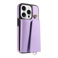 thumbnail image 3 of ELEHOLD Wallet Case for iPhone 16 Pro, PU Leather Flip Case with Crossbody & Wrist Strap,Full Protection Case with Card Slots & Kickstand,Purple, 3 of 11