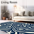 thumbnail image 2 of ODIKA 5'x7' Machine Washable Non-Slip Area Rug, Seashell Starfish Motif with Ocean Current Swirls High Traffic Rug with Pad, Blue, 550240, 2 of 8