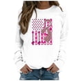 thumbnail image 3 of QATAINLAV Ventes de Rentrée Scolaire Chandails en Molleton de Sensibilisation au Cancer du Sein pour Femmes Automne 2025 Mode Ruban Rose Tee Graphique Hauts Décontractés Col Rond Manches Longues Chemises Blanc m, 3 of 6