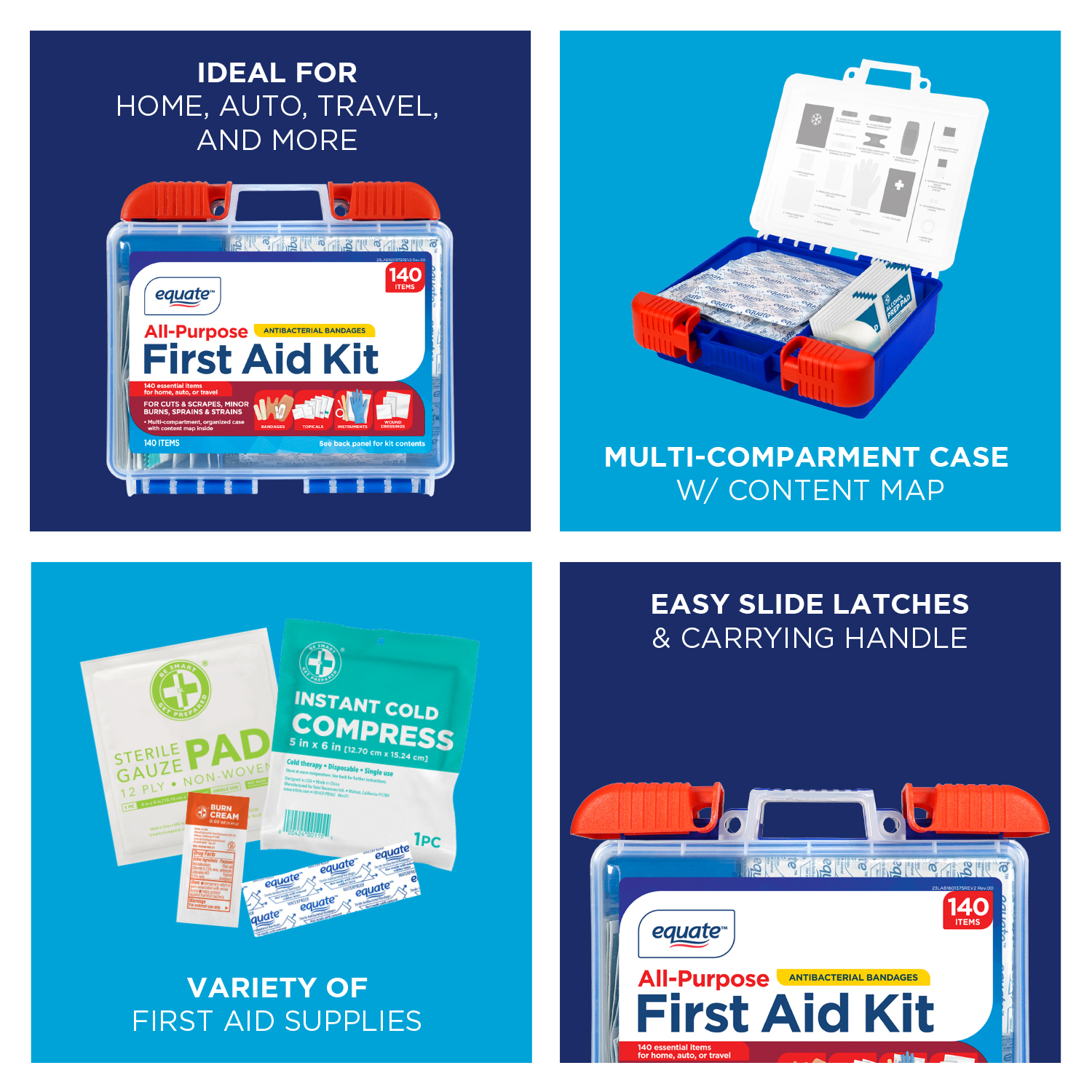 Equate All-Purpose First Aid Kit, 140 Pieces photo 5