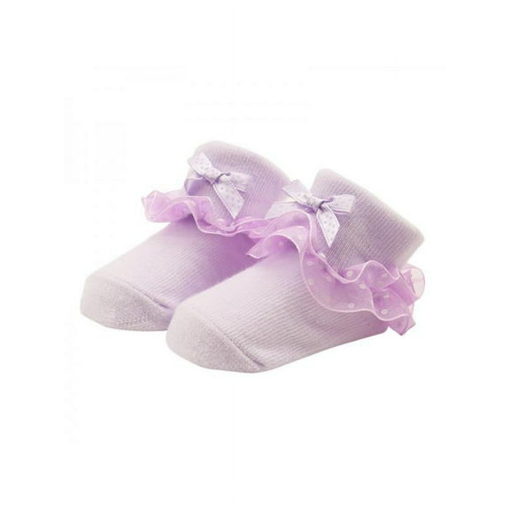 Newborn Baby Girls Kids Princess Bowknot Lace Ruffle Frilly Ankle Socks Bowknot