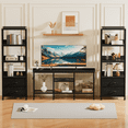 thumbnail image 5 of Satifur 4-Tier 57" H Bookshelf and Bookcase with 2 Removable Drawers, Narrow Display Shelf for Living Room, Black Oak, 5 of 8